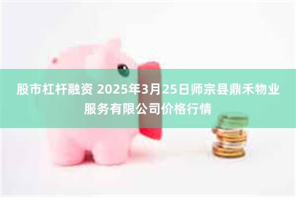 股市杠杆融资 2025年3月25日师宗县鼎禾物业服务有限公司价格行情
