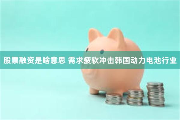 股票融资是啥意思 需求疲软冲击韩国动力电池行业