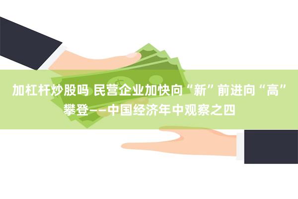 加杠杆炒股吗 民营企业加快向“新”前进向“高”攀登——中国经济年中观察之四