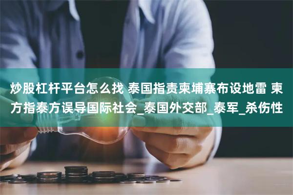 炒股杠杆平台怎么找 泰国指责柬埔寨布设地雷 柬方指泰方误导国际社会_泰国外交部_泰军_杀伤性